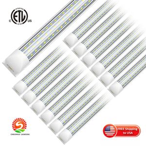 T8 8 pieds 3 rangées 120W tube intégré en forme de V LED Tube T8 4 pieds 60w 5 pieds 6 pieds 8 pieds refroidisseur porte congélateur éclairage LED magasin garage utilitaire entrepôt luminaires ETL