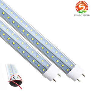 Tubo LED T8 de 4 pies, 28 W, 4 pies, G13, forma de V, luz led de tienda de doble cara para escaparate de congelador, paquete de 25