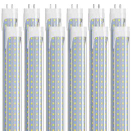 Ampoules à tube LED T8 4FT 36W 4680Lm 6000K 5000K Lumière du jour froide Blanc T10 T12 Remplacement fluorescent Retirer le ballast En forme de D Bi Pin G13 Lampe d'entrepôt de garage à double extrémité