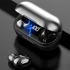 T8 Auriculares inalámbricos Bluetooth verdaderos TWS cancelación de ruido de llamadas internas Juego Mini auriculares deportivos impermeables para correr música Universal para teléfono móvil elegante negro