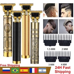 Máquina para cortar cabello eléctrica T9 USB, cortadora de corte recargable, afeitadora para hombre, recortadora de barba profesional para peluquero 220303
