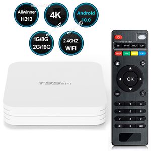 T95 Mini Smart TV Box Android 10.0 Allwinner H313 Quad Core 2G 16G 4K 2.4G WIFI H.265 Lecteur multimédia