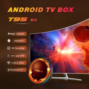 T95 X4 Smart TV Box Android 11 Amlogic S905X4 4GB 32GB/64GB 2.4G/5G WiFi BT4.0 4K T95X4 Set Top Box AV1/VP9