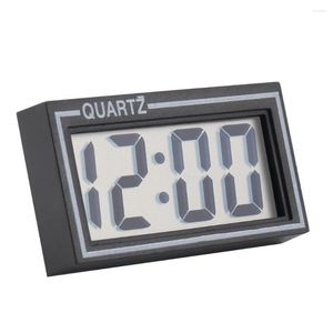 Relojes de mesa Negro Mini Digital LCD Car Dashboard Escritorio Fecha Hora Calendario Reloj pequeño Decoración del hogar