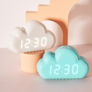 Table Horloges Cloud Alarm Allow Light LED Contrôle de la voix LED sillage alimenté par dessert numérique USB DESPERTADOR Electronic