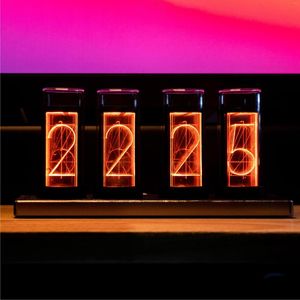 Tischuhren Glow Tube Clock RGB Kreative Desktop-Dekoration Geschenk Quasi-glow B Station Fan Counting Alarm Gi-x-ie