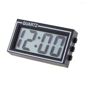 Relojes de mesa Mini Digital LCD Auto Car Truck Dashboard Fecha Hora Calendario Reloj Negro