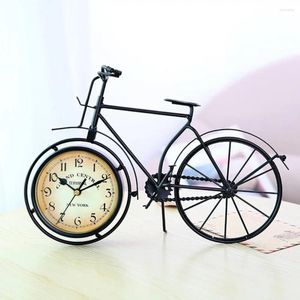 Relojes de mesa Retro Vintage Silent Iron Bike Reloj de bicicleta Oficina en casa Sala de estar Decoración Estudio Regalo para amigos Estilo único