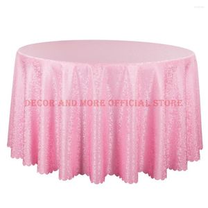 Nappe de table 10 pièces en gros Poly solide damassé nappe ronde El fête mariage chiffons carré salle à manger couvre rose draps