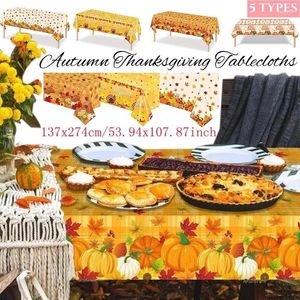 Mesa de tela Patrón de calabaza de otoño de otoño decoración del hogar rectangular Día de Acción de Gracias adecuado para la fiesta al aire libre