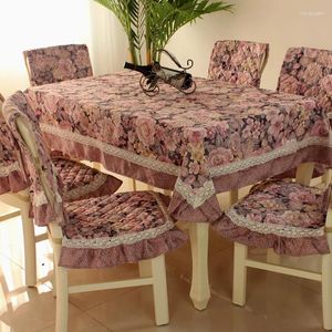 Tableau de nappe en polyester Europe Couvrairement les tables de coussin et les chaises Couvre-coque en dentelle rustique nappes