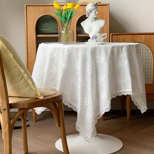 Nappe de Table blanche de Style français, décoration de jardin romantique, couverture de mariage, ensemble de salle à manger, décoration esthétique