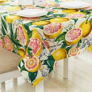 Mantel de mesa Manteles de frutas Mantel de lona de algodón grueso Cubierta Tema de verano Escritorio Decorativo para el hogar