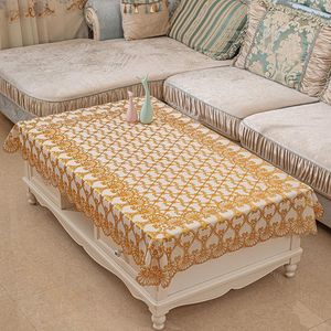 Nappe de table avec estampage doré, imperméable, résistant à l'huile, tapis à café lavable et anti-brûlure