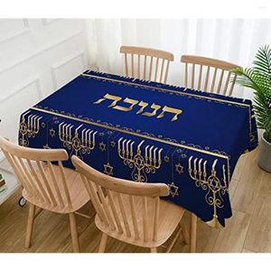 Nappe de Table en lin hanoukka, décor de fête Menorah juive hébraïque, décoration de cuisine, accessoires pour la maison, napperons