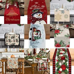 Mantel para el hogar, cubierta de mantel para Navidad, decoraciones felices, bandera, regalo de año, 183x33cm