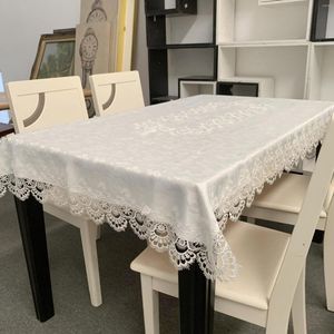 Table Cloth Lace Jacquard El arte es contemporáneo y contratado White Rectangular Cloth_dan220