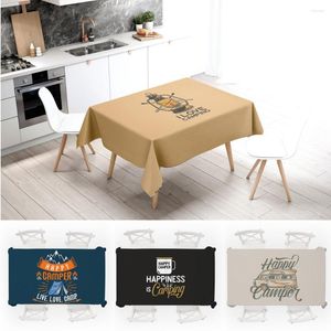 Table Cloth Protector Happy Coffee Cover Camper Marine Imperméable Pique-Nique Couverture Noire Beige Anti-tache À Manger Nappe Love Desk