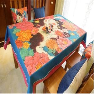 Table de table en tissu rectangle fleur nappe de style patroal couvre Coffee Tea tasse naturelle tasse d'huile d'huile