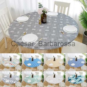 Table Cloth Round Waterproof Nonslip Elastic Tablecloth ic Pattern Table Cloth Cover Home Kitchen Dining Room x0704