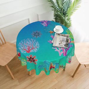 Pable de tela Tropical Marine estampado redondo Round Coral Diseño de diseño Floral para la protección del comedor para fiestas en el hogar