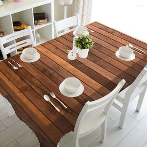Table Cloth Wooden Texture Printing Rectangular Tablecloths For Party Decoration Waterproof Coffee Cover Anti-stain Tablecloth