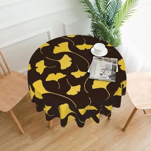 Tableau de table jaune ginkgo biloba nappe laisse imprimer un rond amusant pour la décoration de conception de couverture de fête de Noël