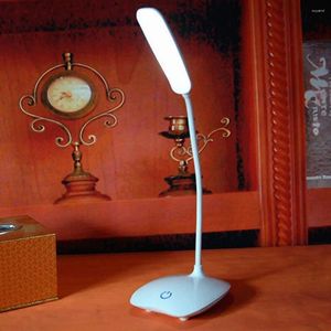 Lampes de table 14 LED 1.5W Variateur d'intensité d'étude pour chambre à coucher Lampe de lecture Lampe de bureau Interrupteur tactile USB rechargeable