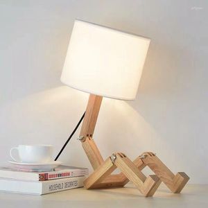 Lampes de table 7W lumière LED lampe de lecture réglable E27/E26 ampoule caoutchouc bois interrupteur prise