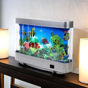 Lampes de table artificielle aquarium tropical simulé lampe ornementale virtuelle océan dynamique LED décoration de la chambre à la maison