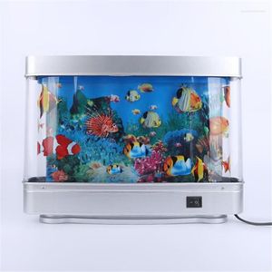 Lampes de table Artificielle Tropical Fish Tank Aquarium Décoratif Veilleuse Océan Virtuel Dynamique LED Lampe Mignon Chambre Décor Cadeaux
