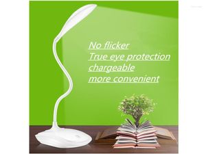 Lampes de table chambre lire Led Protection des yeux apprendre petite lampe rechargeable USB dortoir bureau de chevet troisième niveau interrupteur de gradation tactile