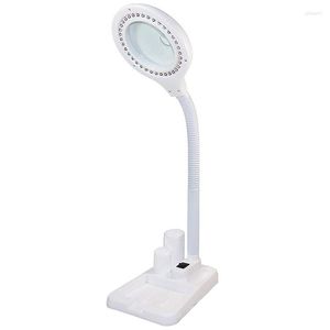 Lámparas de mesa Lámpara de lupa LED BMBY 5 x 10x Lupa y escritorio Vidrio ajustable portátil con luz para personas mayores R