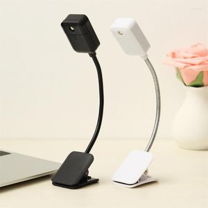 Lampes de table Lampe de livre Blanc/noir Design fin Clip à côté du lit Clip flexible à faible consommation d'énergie 0,05 W Abs