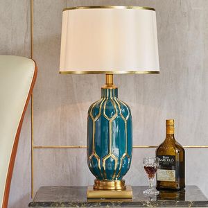 Lámparas de mesa Compre 2 y obtenga un 20% de descuento 39x69cm Lámpara de cerámica para dormitorio americano Mesita de noche para el hogar Sala de estar de lujo decorativa
