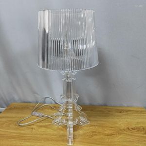 Lampes de table acrylique clair pour salon à côté de la lampe LED maison déco bureau tout le corps abat-jour chambre décoration