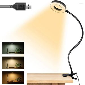 Lampes de table à clipser, lampe de lecture, protection des yeux, livre, 48 puces LED, 10 modes d'éclairage, rotatif à 360 degrés pour lit