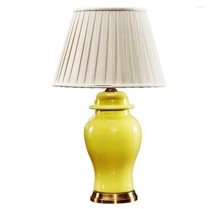 Lámparas de mesa Lámpara de cerámica sólida europea para sala de estar, accesorios de iluminación para dormitorio, regalos de boda, luces de escritorio