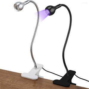 Lampes de table col de cygne lampe UV 395nm LED lampe à polymériser avec pince appareils d'éclairage de bureau portables pour bricolage Gel ongles ultraviolets