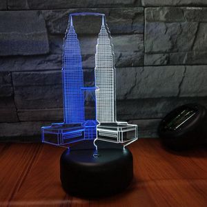 Lámparas de mesa de gran altura para coche, luz Visual 3d, creativa, 7 colores, carga táctil, lámpara LED estéreo de regalo para dormitorio, venta al por mayor