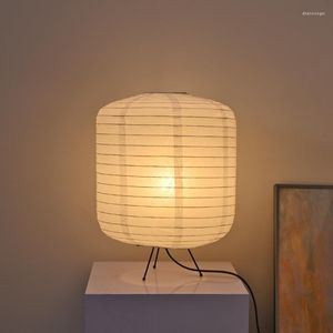Lampes de table Conception de papier de riz japonais Akari Noguchi Yong Lampe de bureau Chambre Décor à la maison Étude Salon Lanterne Luminaires