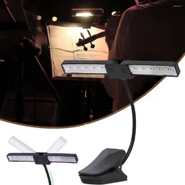 Lampes de table LED Musique Stand Light Light Pliage Piano Lamp Clip réglable sur le livre Book Non Slip Reading Blamp For Grand