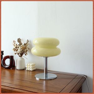 Table Lamps Led Night Light Home Decor Italian Designer Glass Egg Tart Lamp Bedroom Bedside Study Reading Atmosphere Desk