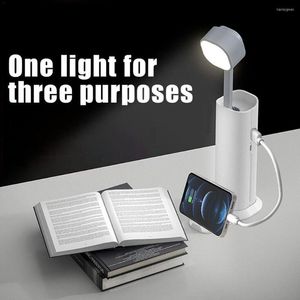 Lámparas de mesa LED Lámpara de escritorio portátil Banco de energía de emergencia plegable Soporte para teléfono Libro Luz Oficina Inteligente
