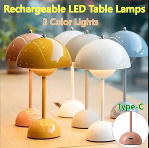 Lampes de table LED Type-C Light de bureau rechargeable Light Nordic Mushroom Lighting For Bedroom Dining Touch Night Decoration moderne