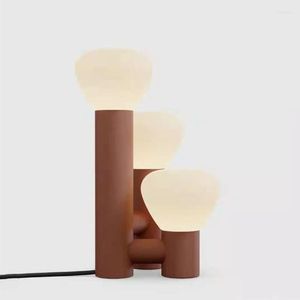 Lampes de table Lit Mezzanine Enfant Bureaux en verre modernes Lampes de jeu Shadeless Bright Lamp Handmade Taccia