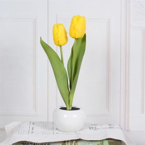 Lámparas de mesa Sala de estar Jardín Led Luz de noche Simulación Lámpara de tulipán Venta al por mayor El Dormitorio Ramo Atmósfera Mesita de noche