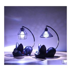 Lampes de table Luminaria Led Lights Magic Cartoon Cat Animal Night Light Baby Nursery Lampe de table pour enfant Cadeau d'anniversaire Décoration de la maison Otzui