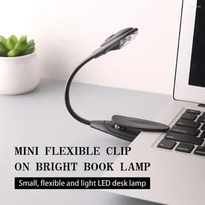 Lampes de table mini clip-on flexible Livre lumineux Livre ordinateur portable LED blanc lampe de lecture compacte des dortoirs d'étudiant portables compacts