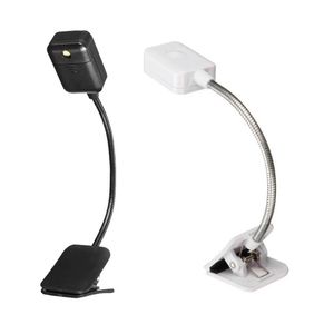 Lampes de table Mini lampe pour ordinateur portable LED livre lumière bureau de lecture pince flexible sur noir blanc 2 couleurs à choisir